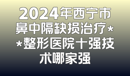 2024年西宁市鼻中隔缺损治疗**整形医院十强技术哪家强