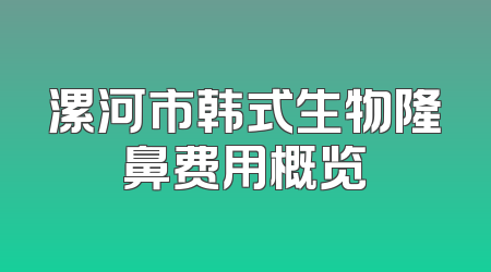 漯河市韩式生物隆鼻费用概览
