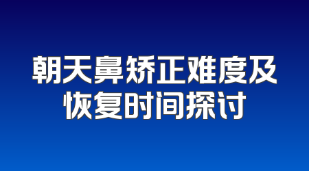 朝天鼻矫正难度及恢复时间探讨