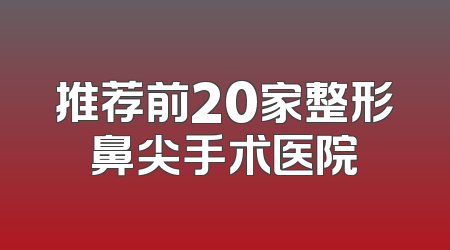推荐前20家整形鼻尖手术医院