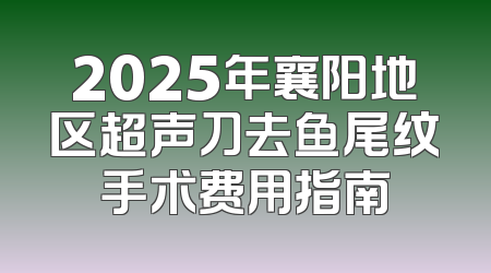 2025年襄阳地区超声刀去鱼尾纹手术费用指南