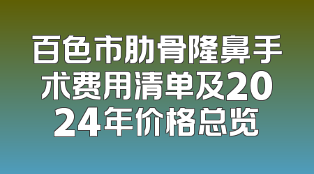 百色市肋骨隆鼻手术费用清单及2024年价格总览