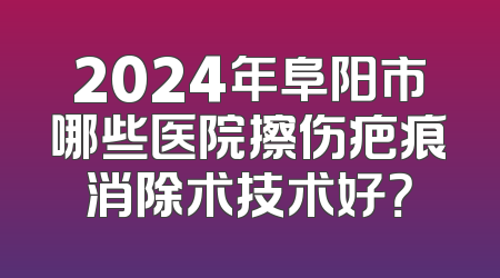 2024年阜阳市哪些医院擦伤疤痕消除术技术好？