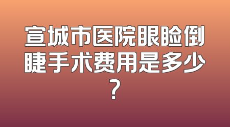宣城市医院眼睑倒睫手术费用是多少？