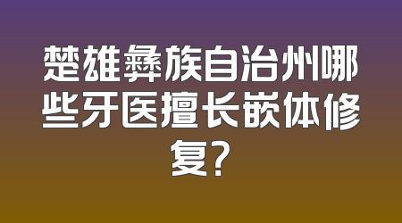 楚雄彝族自治州哪些牙医擅长嵌体修复？