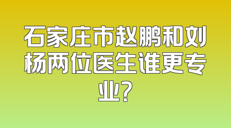 石家庄市赵鹏和刘杨两位医生谁更专业？