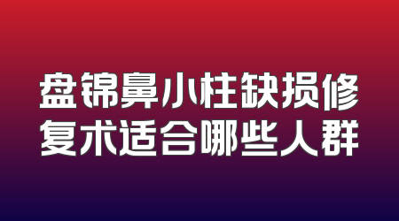 盘锦鼻小柱缺损修复术适合哪些人群