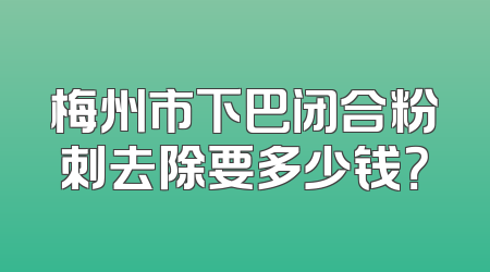 梅州市下巴闭合粉刺去除要多少钱？