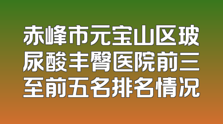 赤峰市元宝山区玻尿酸丰臀医院前三至前五名排名情况