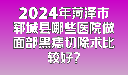 2024年菏泽市郓城县哪些医院做面部黑痣切除术比较好？
