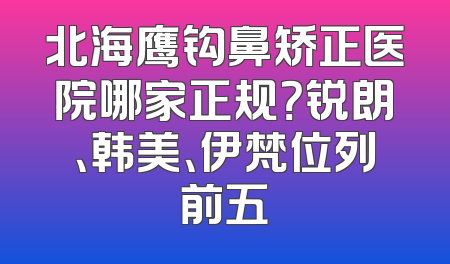 北海鹰钩鼻矫正医院哪家正规？锐朗、韩美、伊梵位列前五