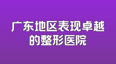 广东地区表现卓越的整形医院