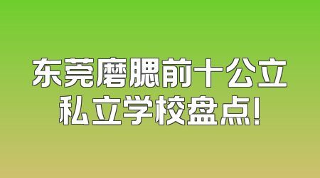 东莞磨腮前十公立私立学校盘点!