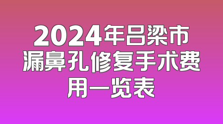 2024年吕梁市漏鼻孔修复手术费用一览表