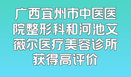 广西宜州市中医医院整形科和河池艾薇尔医疗美容诊所获得高评价