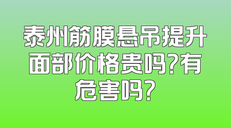 泰州筋膜悬吊提升面部价格贵吗？有危害吗？