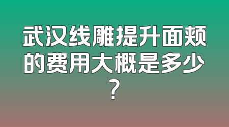 武汉线雕提升面颊的费用大概是多少？