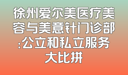 徐州爱尔美医疗美容与美意针门诊部：公立和私立服务大比拼