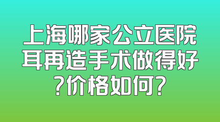 上海哪家公立医院耳再造手术做得好？价格如何？