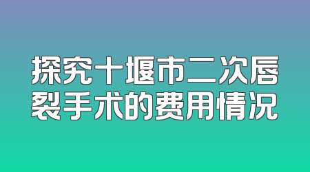 探究十堰市二次唇裂手术的费用情况