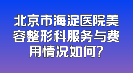 北京市海淀医院美容整形科服务与费用情况如何？