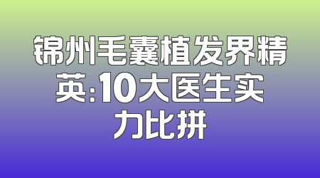 锦州毛囊植发界精英：10大医生实力比拼