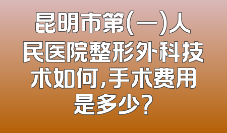 昆明市第（一）人民医院整形外科技术如何，手术费用是多少？