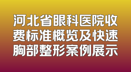 河北省眼科医院收费标准概览及快速胸部整形案例展示