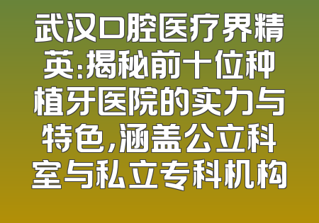 武汉口腔医疗界精英：揭秘前十位种植牙医院的实力与特色，涵盖公立科室与私立专科机构