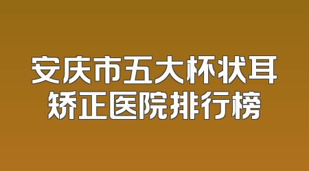 安庆市五大杯状耳矫正医院排行榜