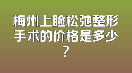 梅州上睑松弛整形手术的价格是多少？