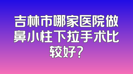 吉林市哪家医院做鼻小柱下拉手术比较好？