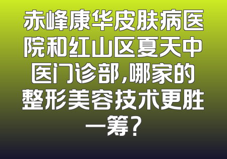 赤峰康华皮肤病医院和红山区夏天中医门诊部，哪家的整形美容技术更胜一筹？