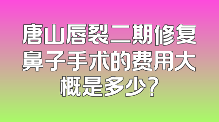 唐山唇裂二期修复鼻子手术的费用大概是多少？