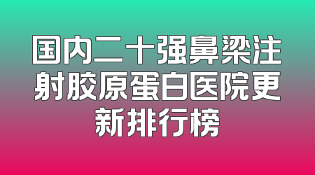国内二十强鼻梁注射胶原蛋白医院更新排行榜