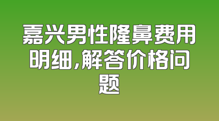 嘉兴男性隆鼻费用明细，解答价格问题
