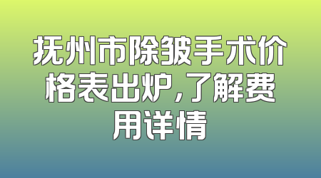 抚州市除皱手术价格表出炉，了解费用详情