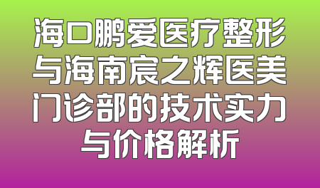 海口鹏爱医疗整形与海南宸之辉医美门诊部的技术实力与价格解析