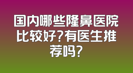 国内哪些隆鼻医院比较好？有医生推荐吗？