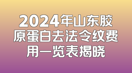 2024年山东胶原蛋白去法令纹费用一览表揭晓