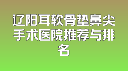 辽阳耳软骨垫鼻尖手术医院推荐与排名