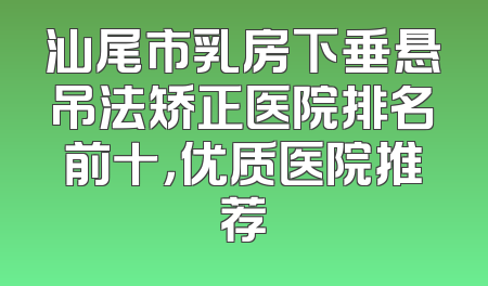 汕尾市乳房下垂悬吊法矫正医院排名前十，优质医院推荐