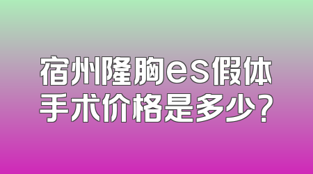 宿州隆胸es假体手术价格是多少？