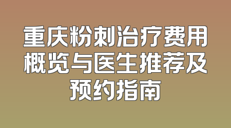 重庆粉刺治疗费用概览与医生推荐及预约指南