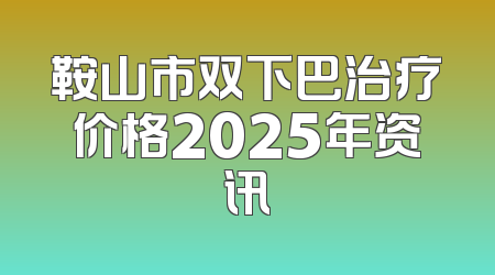 鞍山市双下巴治疗价格2025年资讯