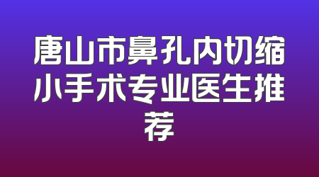 唐山市鼻孔内切缩小手术专业医生推荐