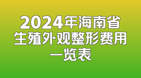 2024年海南省生殖外观整形费用一览表