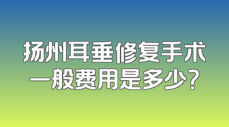 扬州耳垂修复手术一般费用是多少？