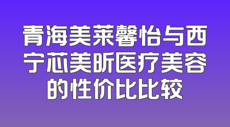 青海美莱馨怡与西宁芯美昕医疗美容的性价比比较