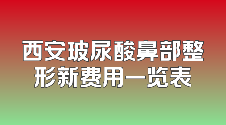 西安玻尿酸鼻部整形新费用一览表